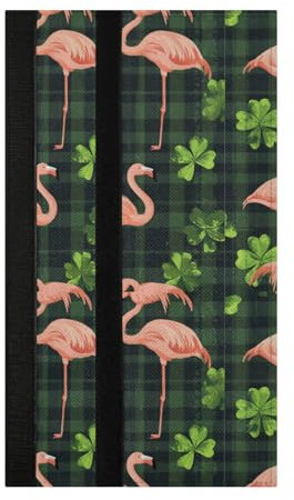 EtherSpher Bunte Flamingo-Büffel-Karo-, Kleeblatt-Zwerg, Kühlschrankgriffabdeckungen, 2 Stück, schützende Gerätegriffabdeckungen, Küchendekoration, hält Geräte sauber von Flecken Staub für den