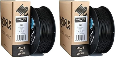 3DFILS - Filamento PETG Negro para impresión 3D (1,75 mm / 1 Kg, Negro) (Paquete de 2)