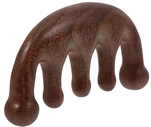 VICASKY Pettine Massaggiante per Chioma in Legno Denti Larghi Portatile per Massaggio del Capelluto e Collo, Finitura di Pregio