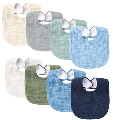 SLOSH Bavaglini Neonato Neonato Cotone Neonato Morbido Assorbente Traspirante Unisex Ragazzi Ragazze, blu, Taglia unica