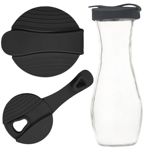 2 Pack Replacement Lids For Good Seasons Cruet Salad Dressing Bottle Glasses Seasonings Food-Grade Silicone Tight Fit Closeable Cap