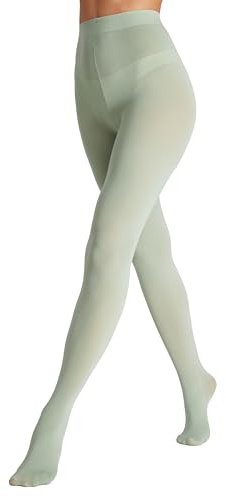 Seidiva Medias Opacas para Mujer 80 Deniers Cintura Alta, Pantimedias Mate Ultrasuave, Más de 25 Colores, 1 Verde Claro S-M