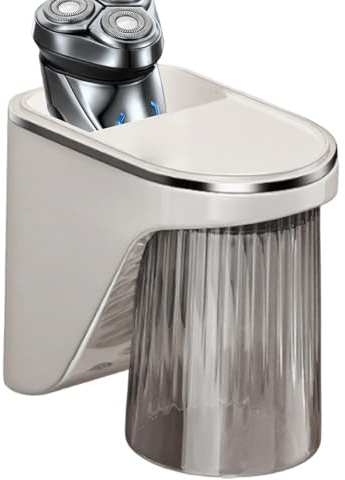 Ylnailky Soporte para Cepillos De Dientes De Pared - Organizador Dispensador para Cepillos De Dientes,Porta Vaso para Enjuague Bucal Sin Perforación
