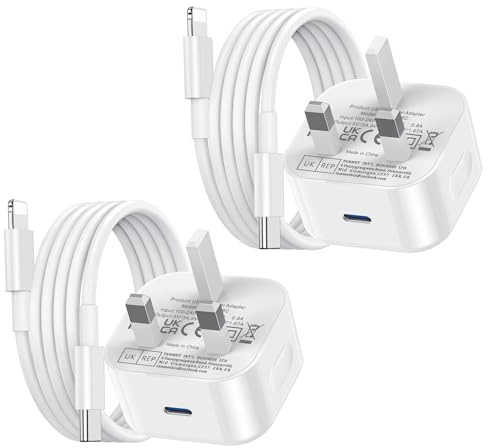 iPhone 14 13 12 Charger Fast Charge 1M Long Apple Phone Light-ning Charger Cable and Plug UK 20W Charging for i 14 Plus/14 Pro Max/13 Pro/12 Pro/SE/11 Pro/iPad 7 8th 9th,USB C to PD Lead and Head