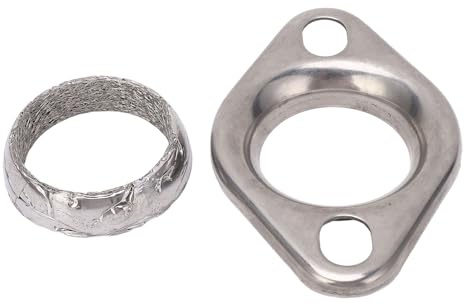 Tbest Brida de Colector de Cabezal de Escape de 2 Pernos y 2 Pulgadas, Acero Inoxidable, Resistente a Altas Temperaturas, Accesorio de Tubería Ovalado a Prueba de óxido para Sistemas
