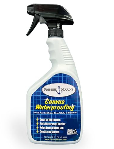 PRISTINE MARINE Canvas Waterproofing - Premium Canvas Waterproofing Spray for Boats, 32oz. Spray Bottle