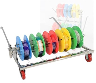 Heavy-Duty Wire Spool Rack with 5 Rods - Industrial Cable Reel Dispenser for Electrical Projects and Workshop Storage