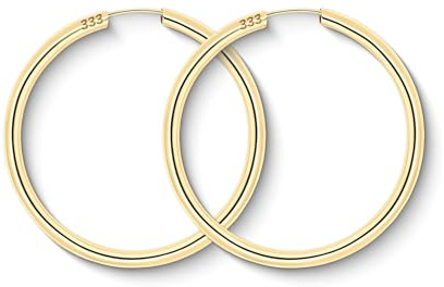 EDELIND Creolen Gold 333 585 Echtgold 30 mm - Ohrringe 2.5 mm breit, auch 750 Gelbgold - für Damen - mit edler Geschenkbox