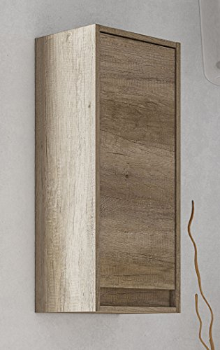 Miroytengo Columna de baño, Lavabo, de Pared, Color nordik, Tirador Integrado, diseño Moderno, Mueble Auxiliar, baño pequeño, 30x26x74 cm