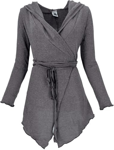 GURU SHOP Pixi Wickel-Strickjacke - Granitgrau, Damen