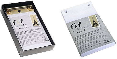 Exacompta 12112E Block (Einlage, FAF blanko, 16x10 cm) + 12212E Block für Klemmschiene Schreibblöcke, blanko, 16x10 cm, mit auswechselbaren Einlagen, 60 g,5 Stücke