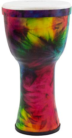 World Rhythm Djembe aus PVC, 20,3 cm, regenbogenfarben | MDJ009-RD Djembe mit 8 Synthetikfell, seilgestimmt & handgeschnitzt, buntes Design, ideal für Schule & Percussion