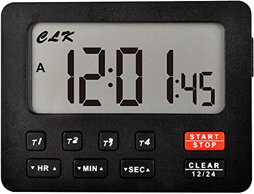 (Schwarz) Runleader RL-HM206 Desktop Digitaler Countdown/Count-up Timer | Start/Stopp Design, Summer-Erinnerung Für Küche Speisesaal Snacks Labor Hausaufgaben Übung