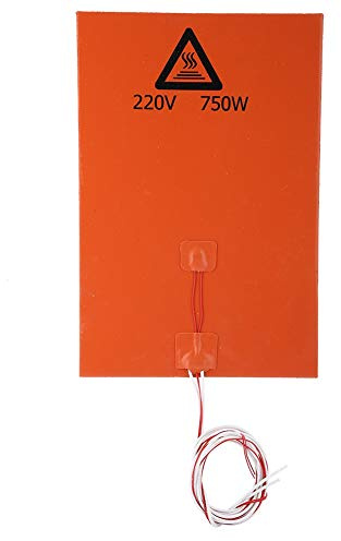 fasient Beheiztes 3D-Pinter-Silikonbett mit Kleberücken, 3D-Druckerzubehör Hot Bed Pad, Umwandlung in hohe thermische Effizienz(200 * 300mm)