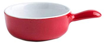 Sywlwxkq Mini Suppe Schüssel Schalen mit Griff Keramik Backform Form Backform Gebackener Reis Pudding Teller Kleine gedämpfte Ei Mikrowelle Ofen-rot-75ML