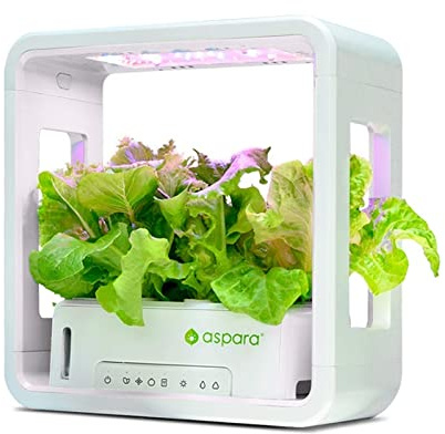 aspara® Stylist Lite Smart Grower, 8 Grow Pods, All Seasons Indoor Garden/Support Apple iOS and Google Android App