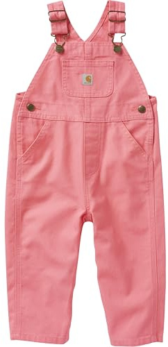 Carhartt Girls Bib Overalls (Lined and Unlined), Carhartt Pink Lemonade, 6 Months