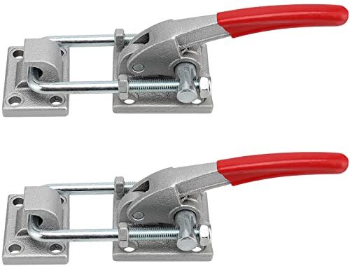 KEILEOHO 2 Pack U-Hook Latch Clamp, Heavy Duty Adjustable Toggle Clamp, Alloy Steel Pull Action Clamp CH-40380 Latch Type U-Bolt Clamp with Rubberized Lever, 7716Lbs Capacity
