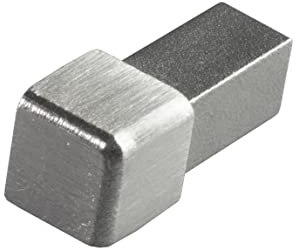 Profilo quadrato per piastrelle, altezza 8 mm, acciaio inox V4A spazzolato, design volpe