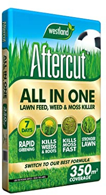 Aftercut All in One Lawn Feed, Weed and Mosskiller 350m2 Bag
