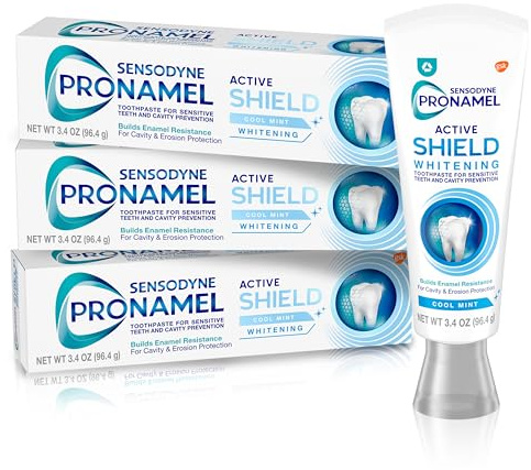 Sensodyne Pronamel Active Shield Whitening Enamel Toothpaste, Cool Mint - 3.4 Ounces x 3