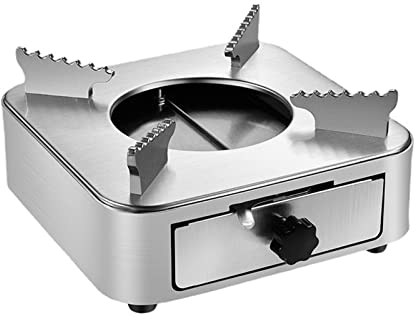 LOERSS Tragbarer Alkoholherd, Camping Alkohol Heizung, Kompakter Edelstahl Brenner, Outdoor tragbare Mini Kochen Alkohol Brenner,Silver
