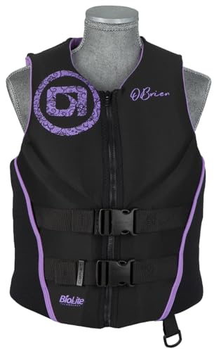 O'Brien Traditionelle Damen-Schwimmweste, Neopren, USCGA, Orchidee, Größe S