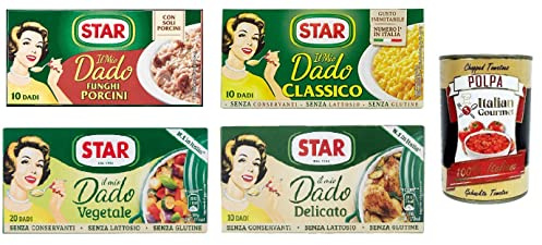 Lot de 4 cubes de soupe Star Dado Brodo - 4 x 10 pz + polpa gourmet italien - 400 g