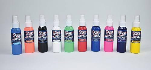 Fabric Fashion Spray Paint Permanent Art Craft T-Shirt Textiles Assorted Colours (Black)