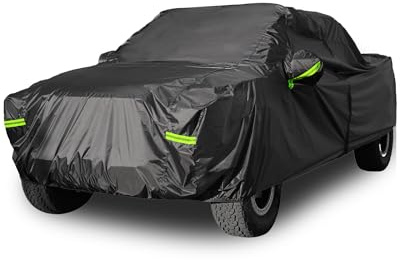 Morhept Pickup Truck Cover Waterproof All Weather, Outdoor Indoor Truck Protection Cover for Ford f150 / Chevy Silverado/Dodge Ram 1500, Truck Tarp Cover Black(Length 230 to 242 inch)