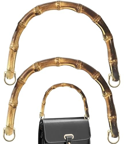 Accessori per borse, manici per borse da borsetta 2 pcs manici di sacchetti di bambù a U manici con fibbia dorate manici per sacchetti di sostituzione per la produzione di sacchetti, 20cm stile1