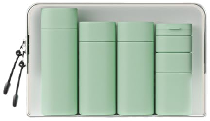 FANPOI Lot de 5 flacons distributeurs de crème de Voyage pour Produits de Toilette, approuvés par la TSA, Essentiels de Voyage, Vert Clair