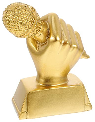PartyKindom Resin Mikrofon Trophäe Für Junge Mädchen Musikalische Auszeichnung Dekorative Trophäe Für Wettbewerbe Und Partys Handgefertigte Farbenfrohe Auszeichnung Mit Feinen