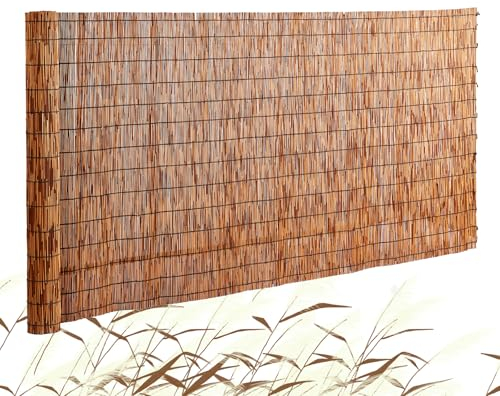 VEVOR Clôture en Roseau Naturel, 5 x 1,7 m, canisse en Roseau, Brise-Vue de Balcon, écran de confidentialité décorative pour terrasse extérieure, séparation de Jardin, aménagement paysager, Marron