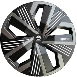 Sparco Satz von 4 Radkappen à 15 Zoll Modell Nagoya Schwarz/Grau. Sportliches Design für Ihre Autofelgen. Starke und haltbare Konstruktion.