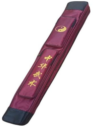 DETPWVWB Artes Marciales Espada Bolsa, Funda de kungfú Chino de una y Doble Capa, Estuche for Armas de Artes Marciales, Bolso de Hombro, Bolsa de Kung Fu(Red)