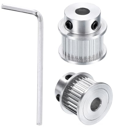 sourcing map GT-2 30T Riemenscheibe, Synchronrad, 6,35 mm Bohrung, Aluminium-Zahnriemenscheibe, 30 Zähne, passend für Breite 10 mm, Zahnriemen für 3D-Drucker, CNC-Maschine (mit Schraubenschlüssel), 2