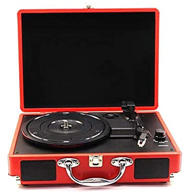 JFNHUTL Tocadiscos Retro, Altavoz Bluetooth Retro Tocadiscos portátil Bluetooth Maleta Tocadiscos Máquina de Discos Vinilo Vintage Multi, Negro-Tamaño Libre