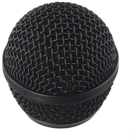 HpLive Mikrofonersatzkopf aus Stahl, Mikrofon Mesh Köpfe für Beta58A Mikrofone, Passend für Shure, mit Schaumstoff-Windschutz(Schwarz)