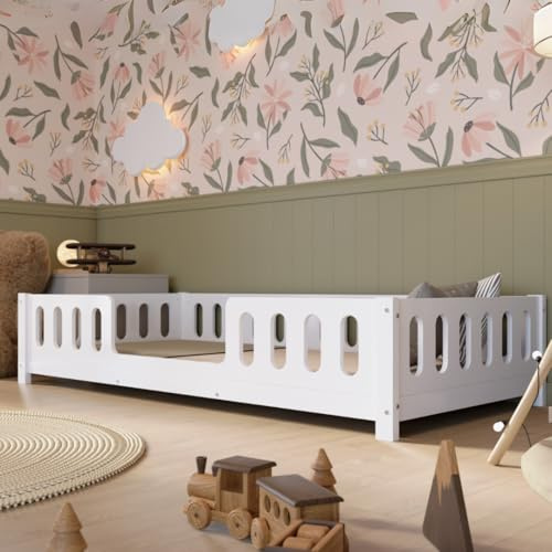 Crazy Pine Montessori Kinderbett Crazy Ethan 120x200 cm - Einstieg mittig