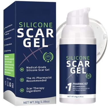 Silicone Scar Gel, Scar Removal Cream for Old & New Scars, Stretch Marks Removal Gel, Acne Scar Repair Cream, C-Section & Surgery Recovery, Nourish & Smooth Scars for Visible Improvement