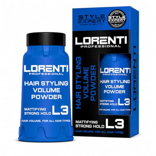 Lorenti Hair Styling Volume Powder L3 – Haarpuder 30 g – starker Halt & mattes Finish – Volumenpuder Männer & Frauen – Styling Powder für Struktur & Textur - Puderwachs