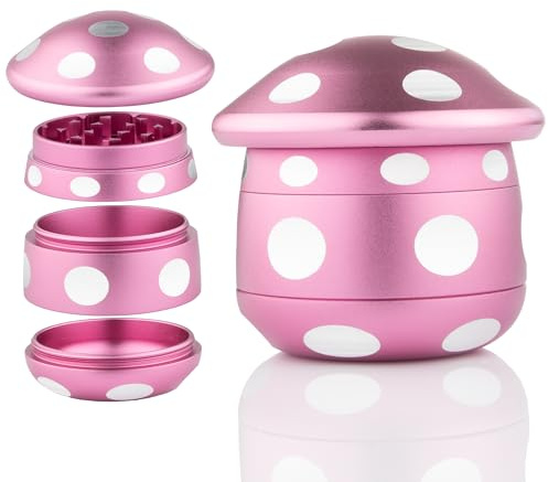 Viberium Grinder Metalico 45 mm - Herb Grinder Metal, 4 Piezas, Crusher | Spice Grinder Hierba, Aluminio Crusher Grande, Molinillo XXL, Rosa