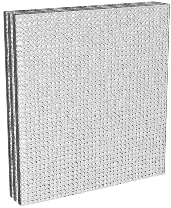 VANCHEMO 0,6x5 m Isolierfolie Thermofolie Dämmfolie Dach Doppelte Alu-Luftpolsterfolie Dämmwolle Kälteschutzfolie 3-4mm Dicke Isolierungsfolie Heizkörper Reflexionsfolie Wärmehaltung (3㎡)