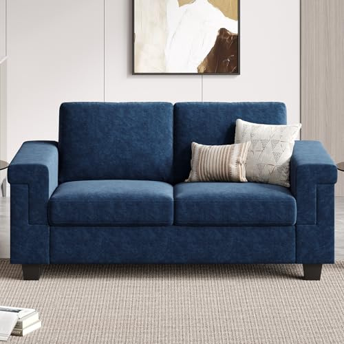 COPIAE 160 cm Kleine Couch für das Wohnzimmer, Hochbelastbares Zweisitzer-Sofa, Samtstoff 2-Sitzer-Couch mit Holzrahmen& Gepolstertem Kissen, Modernes Sofa mit tiefer Sitzfläche für Schlafzimmer Büro