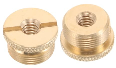 ibasenice 2 Stück Mikrofonstativ Adapter 1/4 Zoll Innengewinde 5/8 Zoll Schraubgewinde aus Kupfer für Mikrofonständer und Aufnahmestudio