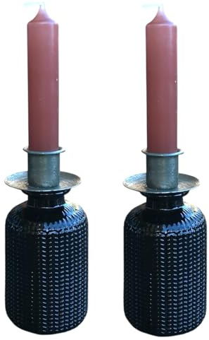 2X Kerzenhalter für Flaschen Silber | Vintage Look| Kerzenhalteraufsatz | 5,5L x 6,5B x 6,5H cm