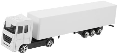 Toddmomy Miniature Alloy Container Truck Model Toy for Toddlers, Realistic Shipping Container Car, White Inertia Pull-back Truck Toy for Boys, Single Piece Vehicle Model for Play
