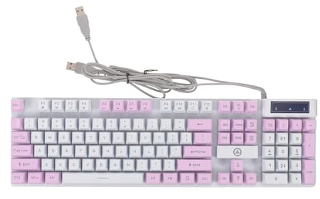 SHINEOFI Tastiera Meccanica Wireless Rgb LED per Laptop Tastiera da Gioco Interruttori Meccanici Illuminazione Retroilluminata e Manopola di Controllo Multimediale