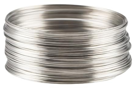 drburpily Minnestråd med pärltråd med 50 öglor i varje förpackning för smyckestillverkning och gör-det-själv-hantverk, som armband, örhängen av minnesståltråd, gör-det-själv-hantverk, Stål färg